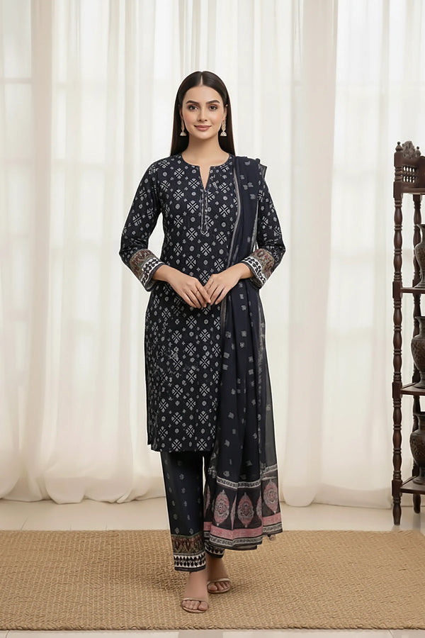 3 Piece - Printed Premium Viscose - V3 - 04