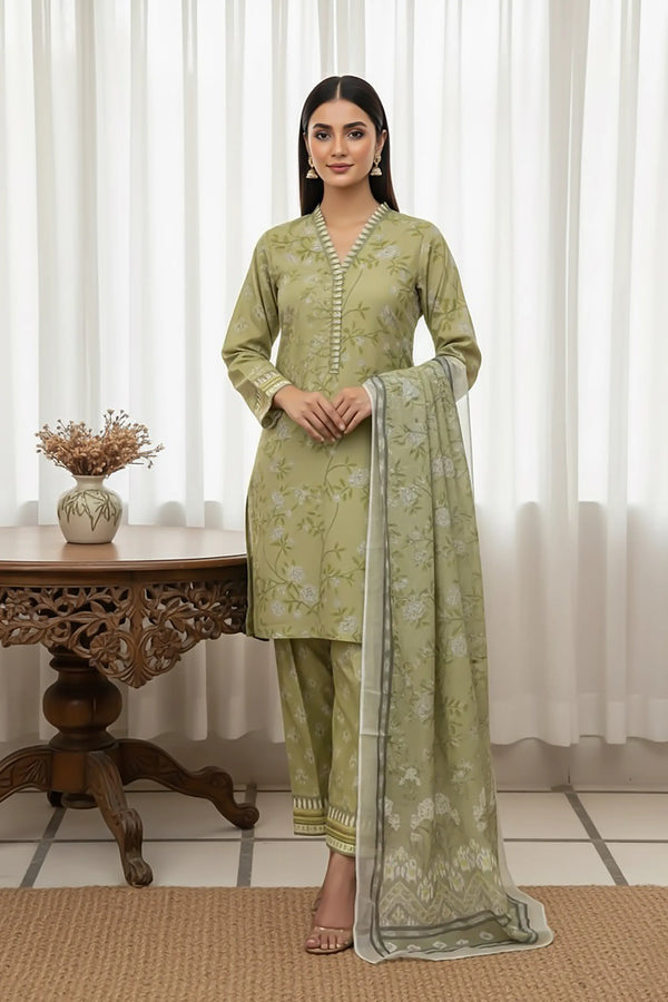 3 Piece - Printed Premium Viscose - V3 - 08