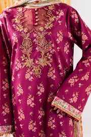 3 Piece - Printed & Embroidered Lawn Suit - MLD2-01