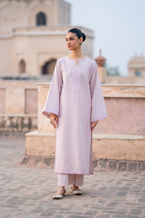 2 Piece - Dyed Embroidered Khaddar Suit - LC-01